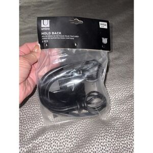 UMBRA Gazebo Black & Silver Drapery Holdback Set of 2 NEW